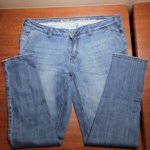 Mast & Harbour Skinny Jeans Mens 34x28  Blue Denim Vintage Pinstripe Design